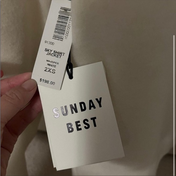 Aritzia Sunday Best Whisper White Shirt Jacket NWT XXS - Picture 2 of 3